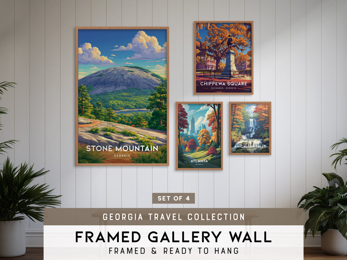 Georgia Travel Gallery Wall | Set of 4 | Travel Art Prints | Living Room Decor