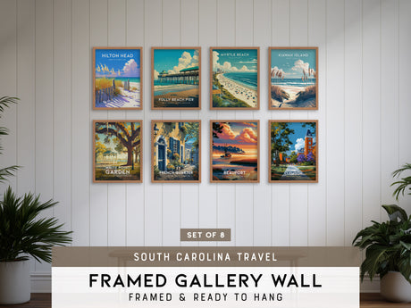 South Carolina Gallery Wall | French Quarter & Beaufort | Set of 8 Matching Framed Prints