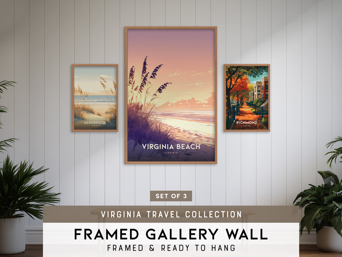 Virginia Gallery Wall | Virginia Beach, Sandbridge & Richmond | Set of 3 Framed Prints