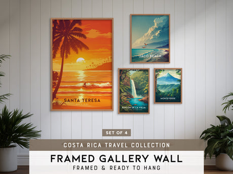 Costa Rica Travel Gallery Wall | Set of 4 | Travel Art Prints | Living Room Decor