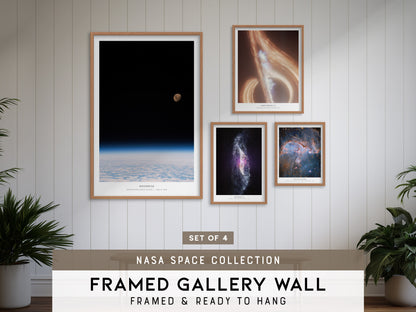 NASA Space Collection Gallery Wall | Set of 4 | Framed Print Set & Ready to Hang Wall Decor