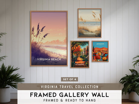 Virginia Gallery Wall | Sandbridge, Richmond & Abingdon | Set of 4 Framed Prints