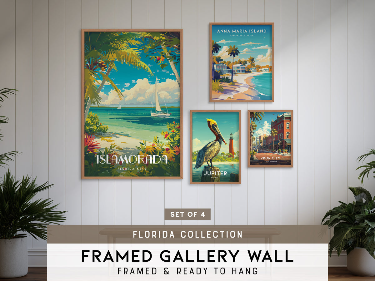 Florida Gallery Wall | Set of 4 | Art Print Set | Living Room Decor