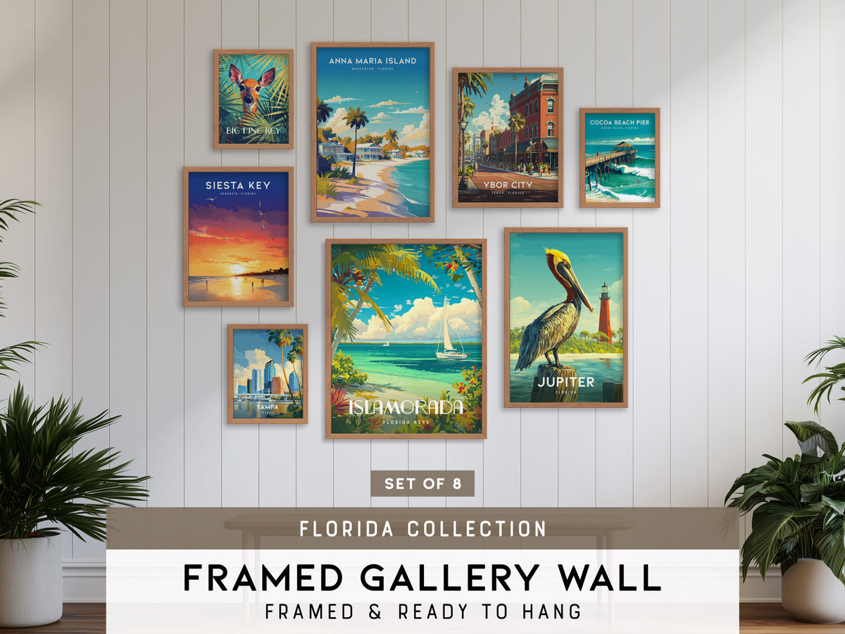 Florida Gallery Wall | Set of 8 | Art Print Set | Large Wall Set