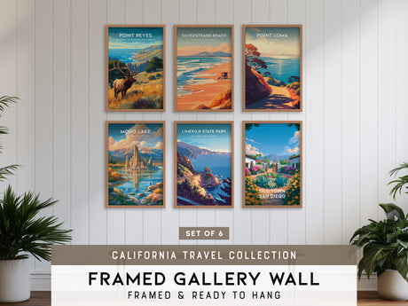 California Travel Collection | Gallery Wall Set of 6 | Poster Set | Gallery Wall Kit