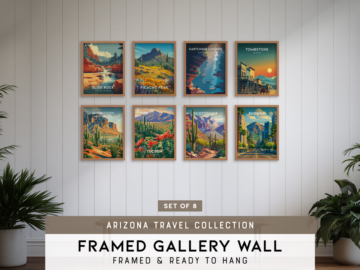 Arizona Travel Gallery Wall | Set of 8 | Travel Art Prints | Bedroom Wall Art