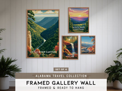 Alabama Travel Collection | Gallery Wall Set of 4 | Curated Gallery Wall | Pen & Ink