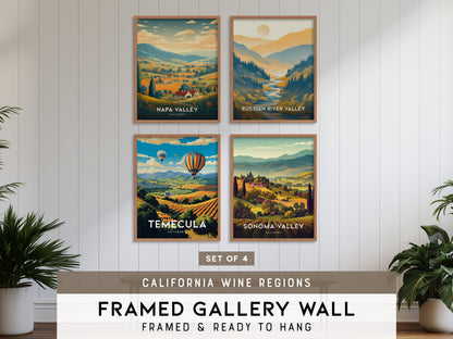 California Wine Country Gallery Wall | Temecula | Set of 4 Matching Framed Prints