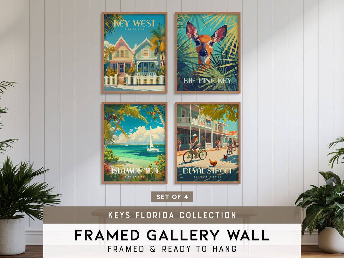 Keys Florida Gallery Wall | Set of 4 | Art Print Set | Matching Prints