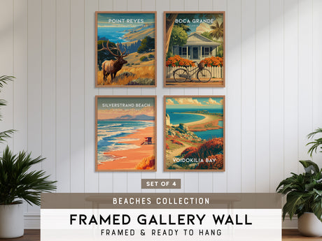 Beaches Collection Gallery Wall | Set of 4 | Matching Print Set | Coastal Wall Art