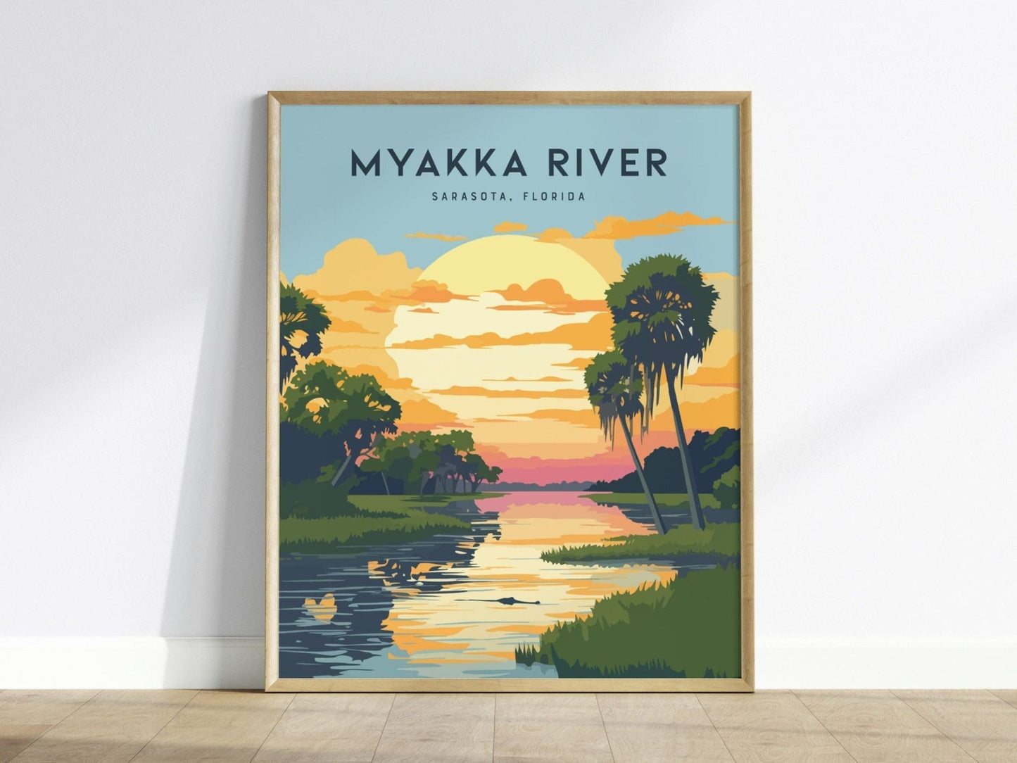 Myakka River, Sarasota, Florida - Wall Art Poster Design Home Decor Travel Print State Park Hiking Alligator Gift Collection Set