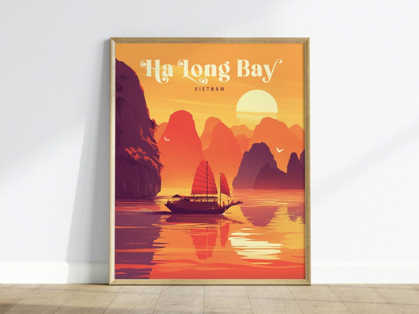 Ha Long Bay Vietnam Travel Print, Ha Long Bay Island Poster Print, Ha Long Bay Wall Art, Vietnam Ha Long Bay Island Wall Decor - Home Decor