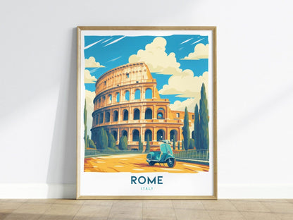 Rome Italy Travel Poster Wall Art, Rome Colosseum Poster, Coliseum Rome Wall Art, Italy Architecture Travel Print, Travel Gift Home Decor