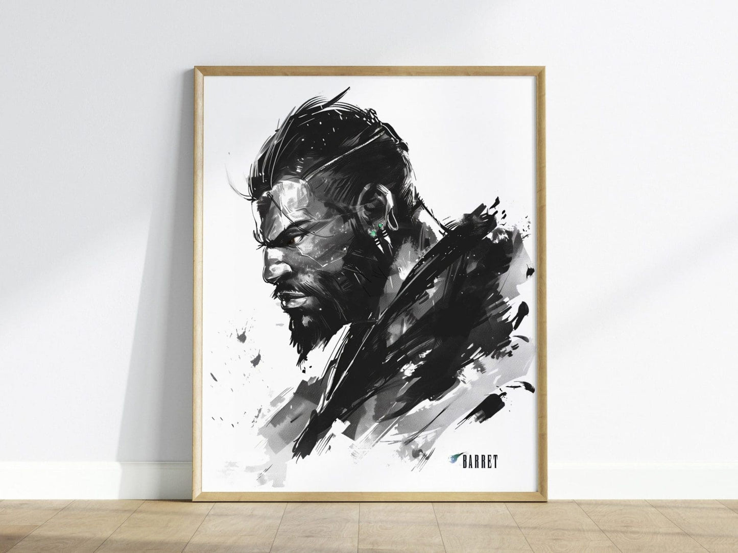 Barret Final Fantasy VII Framed Wall Art - Limited Edition Barret Print, FF7 Poster, Final Fantasy VII Rebirth, Gamer Gift, Remake Rebirth