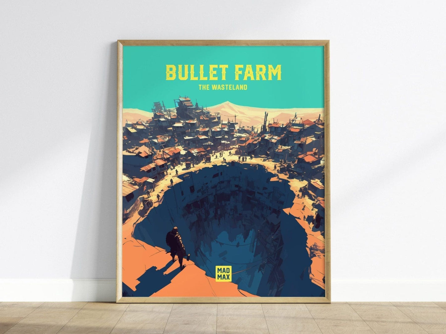 Bullet Farm, The Wasteland, Mad Max Framed Wall Art - Fury Road Thunderdome Furiosa Post Apocalyptic Poster Travel Print Man Cave Decor Set