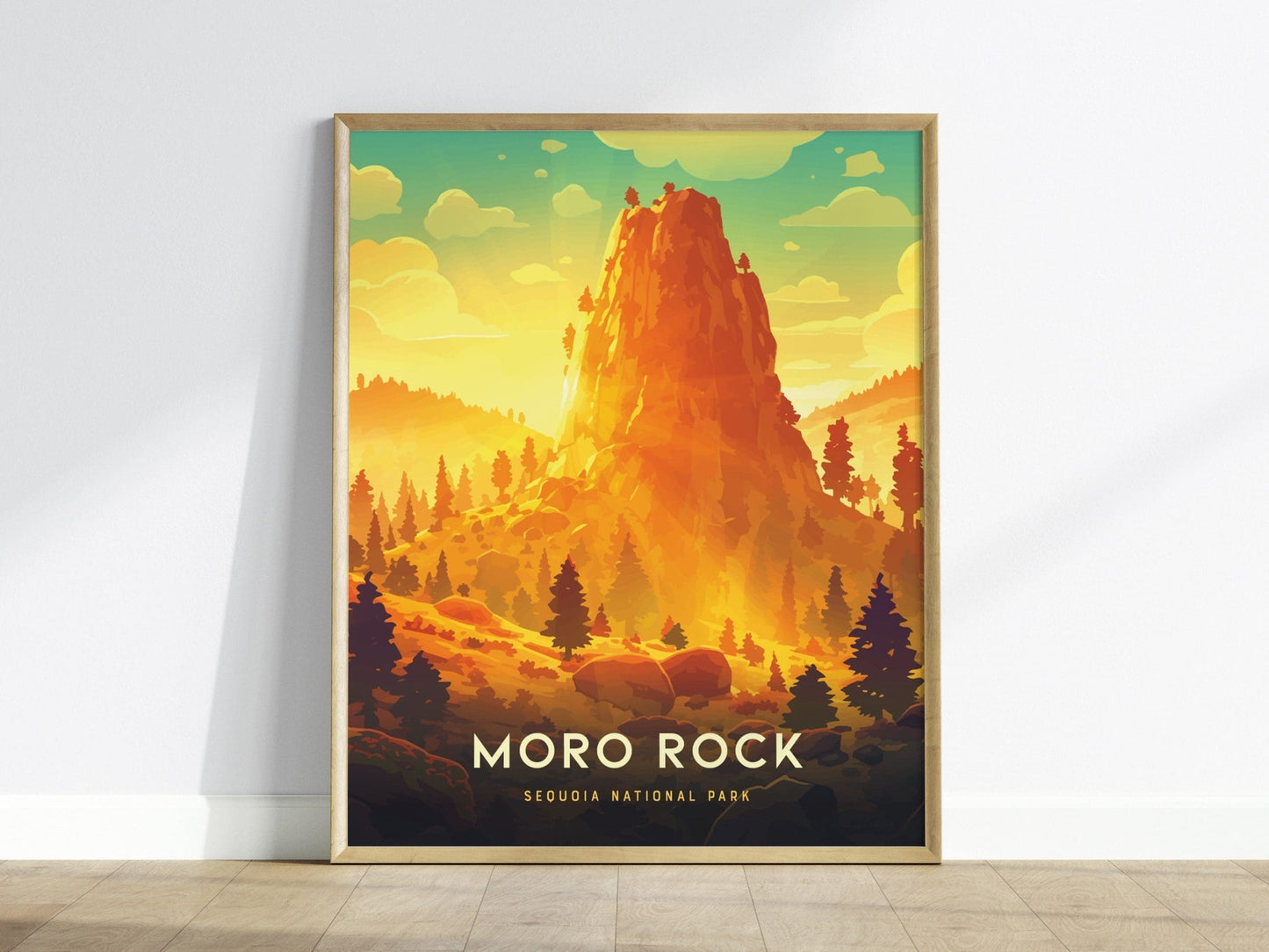 Moro Rock Sequoia National Parks Framed Travel Print, Sequoia Poster Print, National Parks Sequoia Wall Art, Moro Rock Wall Art Decor