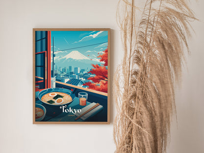 Tokyo Japan Ramen Food Lover Foodie Framed Unframed Travel Print Wall Art