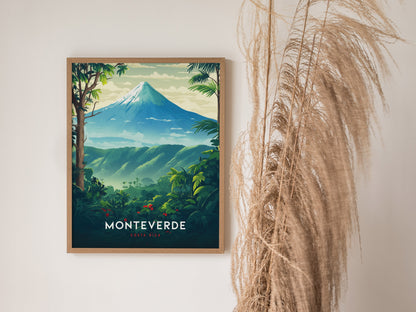 Monteverde Costa Rica Arenal Volcano Tropical Travel Print
