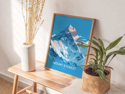 Mount Everest, Nepal Poster - Majestic Mountain Landscape, Framed/Unframed, Perfect Gift for Climbers and Adventurers, Unique Airbnb Decor