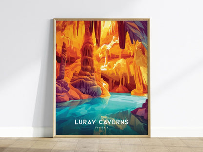 Luray Caverns, Virginia Poster - Stunning Cave Formations, Ideal for Nature and Geology Enthusiasts, Framed or Unframed, Home Decor Wall Art