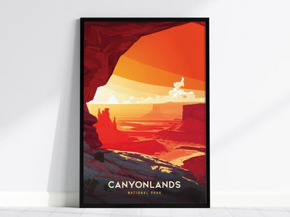 Canyonlands National Park, Utah Poster - Majestic Canyons & Plateaus, Available Framed or Unframed, Perfect for Desert Lovers, Home Decor