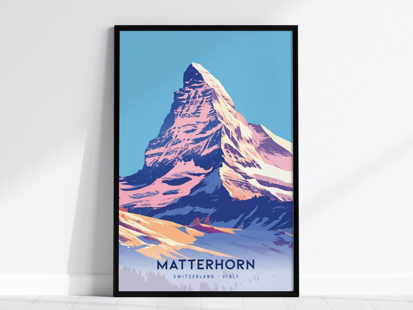 Matterhorn Mountain Poster - Iconic Alpine Peak, Available Framed/Unframed, Perfect for Climbers and Nature Enthusiasts, Home Wall Art Decor