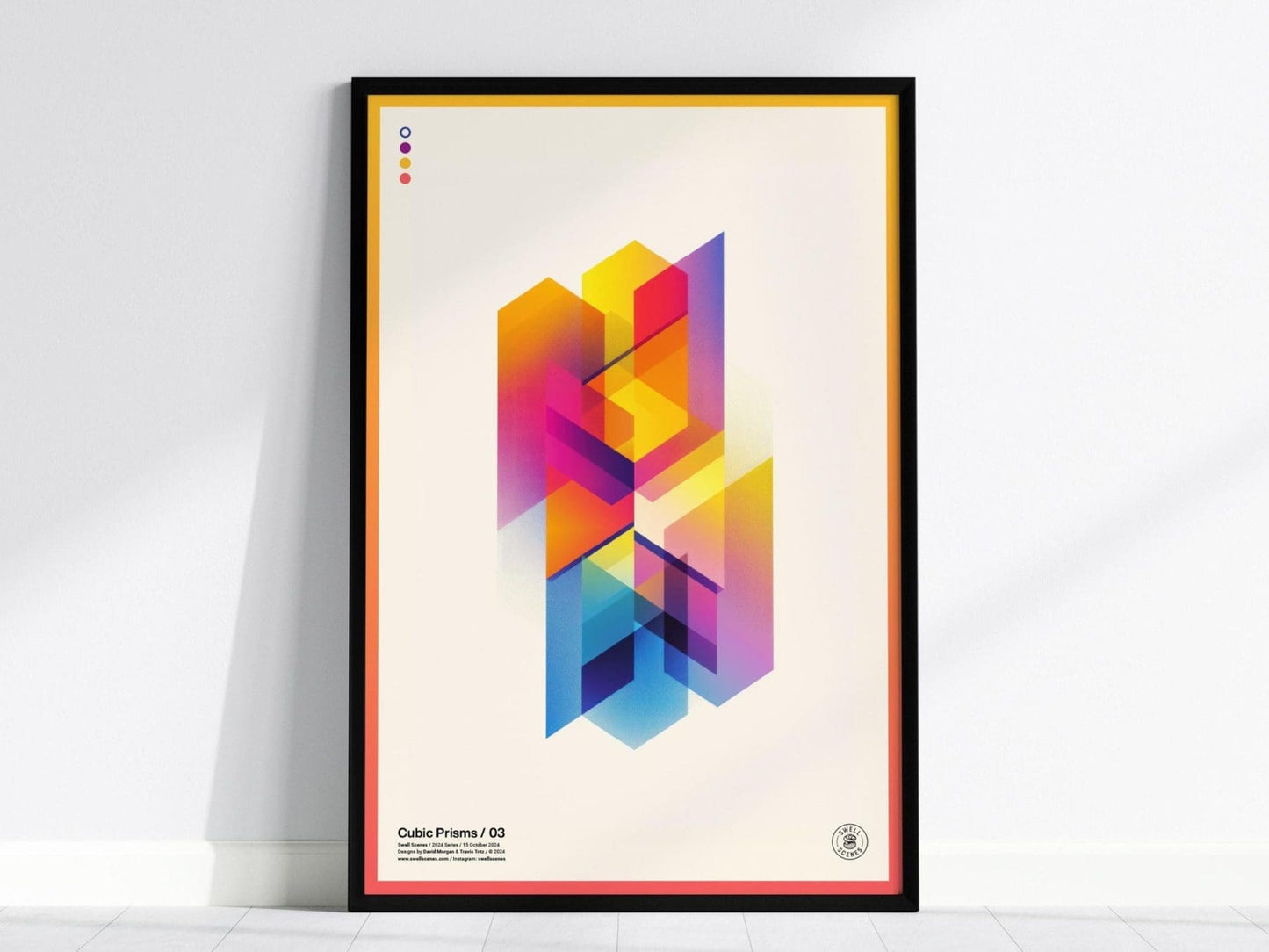 Cubic Prisms / 03 - Abstract Minimalist Modern Style Geometric Design Shapes Contemporary Art Framed Poster Series Tech Gamer Designer Gift