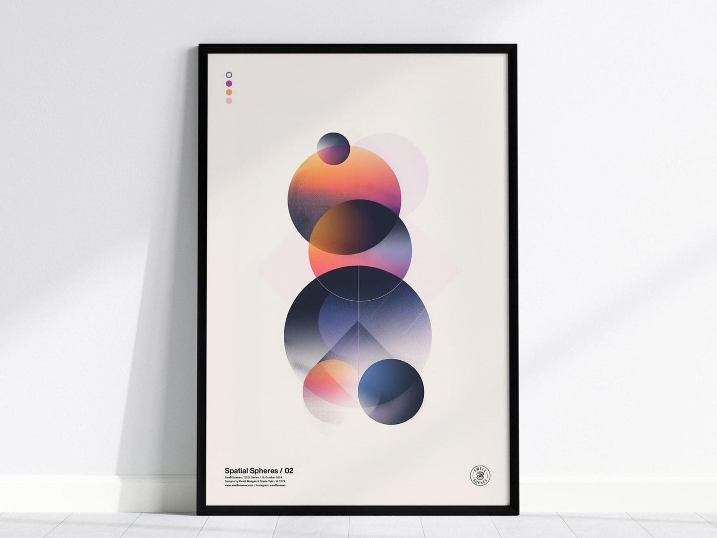 Spatial Spheres / 02 - Modern Minimalist Abstract Ethereal Circular Design Shapes Contemporary Art Framed Poster Series Lofi Designer Gift