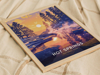Hot Springs National Park Arkansas Bathhouse Row Hiker Print Wall Art