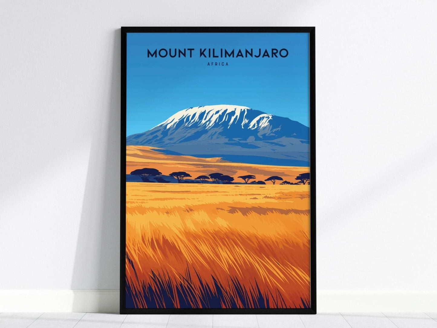 Mount Kilimanjaro, Africa Poster - Majestic Summit View, Available Framed or Unframed, Ideal for Climbers and Adventure Seekers, Wall Art