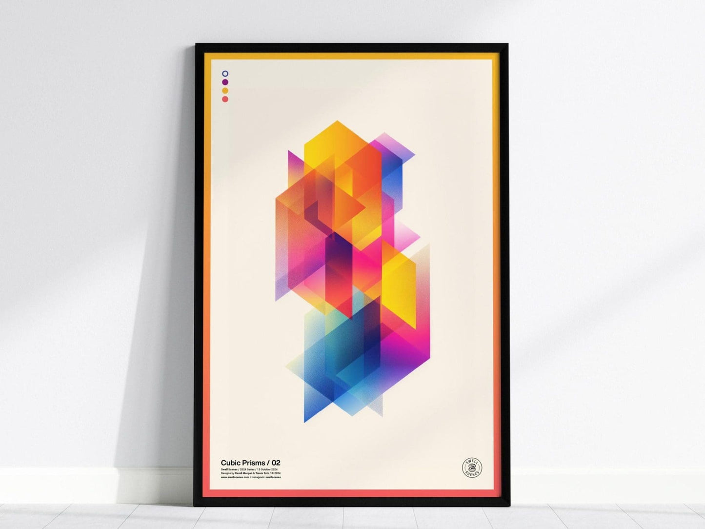 Cubic Prisms / 02 - Minimalist Modern Abstract Style Geometric Design Shapes Contemporary Art Framed Poster Series Tech Gamer Designer Gift