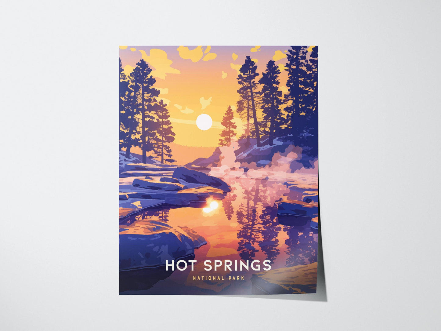 Hot Springs National Park Arkansas Bathhouse Row Hiker Print Wall Art
