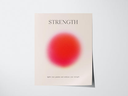 Strength Aura Bold Minimalist Framed Abstract Design Motivational Print Wall Art