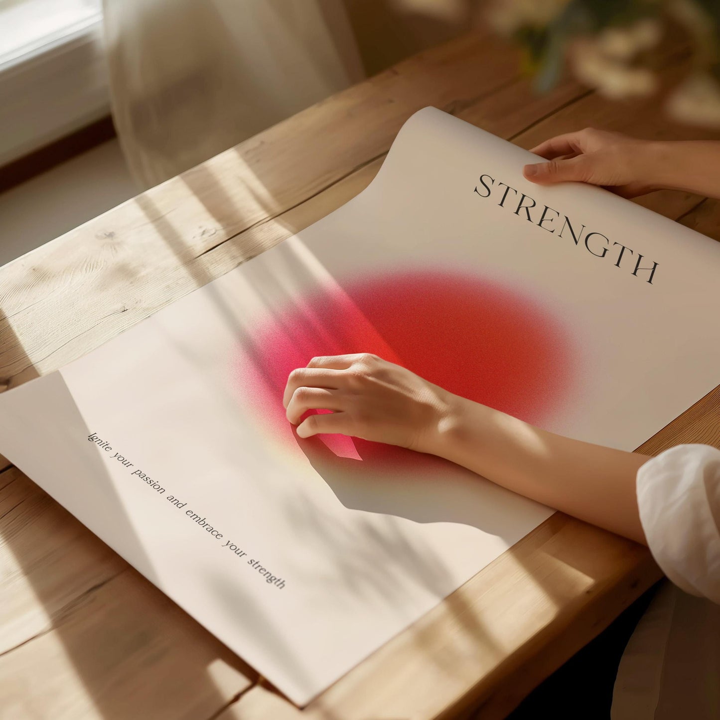 Strength Aura Bold Minimalist Framed Abstract Design Motivational Print Wall Art