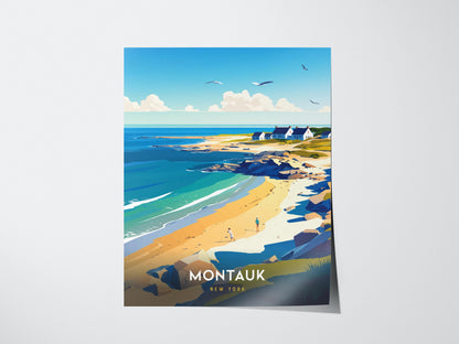 Montauk New York Coastal Beach Decor Travel Print Wall Art