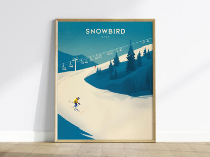 Snowbird Ski Resort Utah Vintage Wall Art Retro Ski Travel Poster