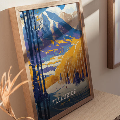 Telluride Ski Resort Colorado Vintage Skiing Wall Art