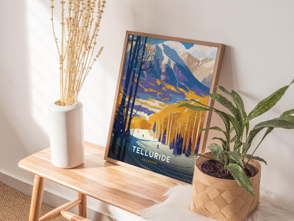 Telluride Ski Resort Colorado Vintage Skiing Wall Art