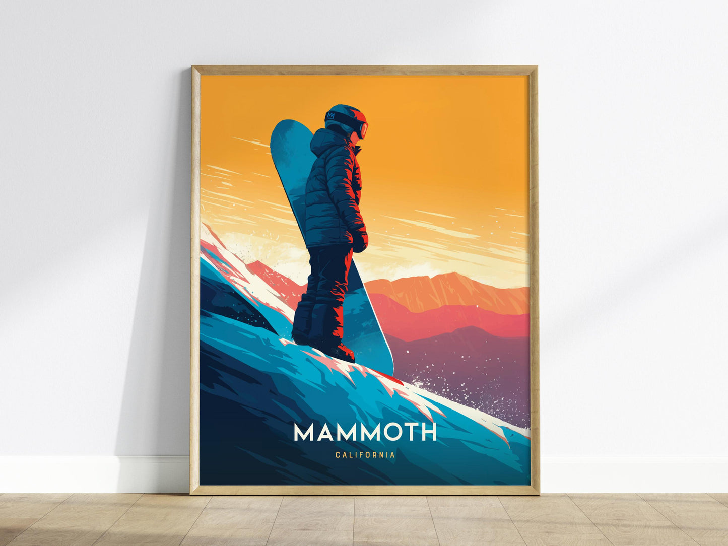 Mammoth Mountain California Iconic Snowboard & Ski Wall Art
