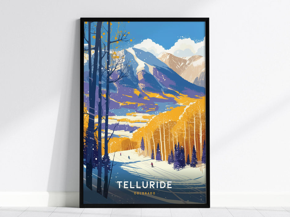 Telluride Ski Resort Colorado Vintage Skiing Wall Art