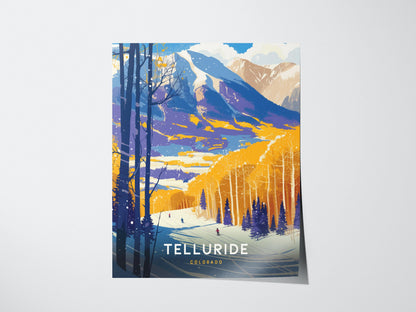 Telluride Ski Resort Colorado Vintage Skiing Wall Art