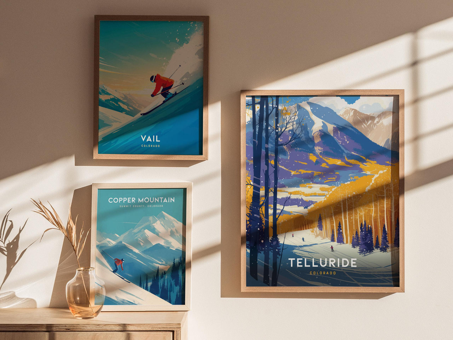 Telluride Ski Resort Colorado Vintage Skiing Wall Art