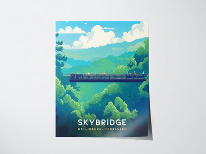 Gatlinburg SkyBridge Great Smoky Mountains Hiker Wall Art