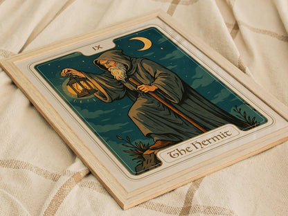 The Hermit Tarot Card Major Arcana Mystic Wall Art Spiritual Home Decor Art Nouveau Print