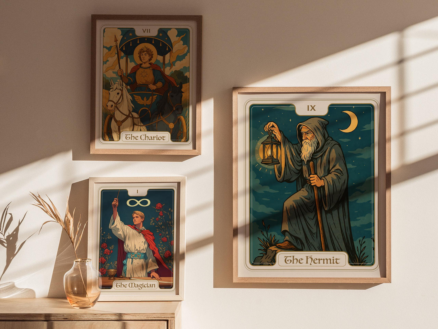 The Hermit Tarot Card Major Arcana Mystic Wall Art Spiritual Home Decor Art Nouveau Print