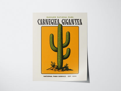 Saguaro National Park Poster | Arizona Cactus Art | Vintage Desert Print