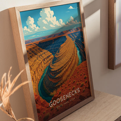 Goosenecks State Park Poster | Utah Desert Wall Art | Framed or Unframed