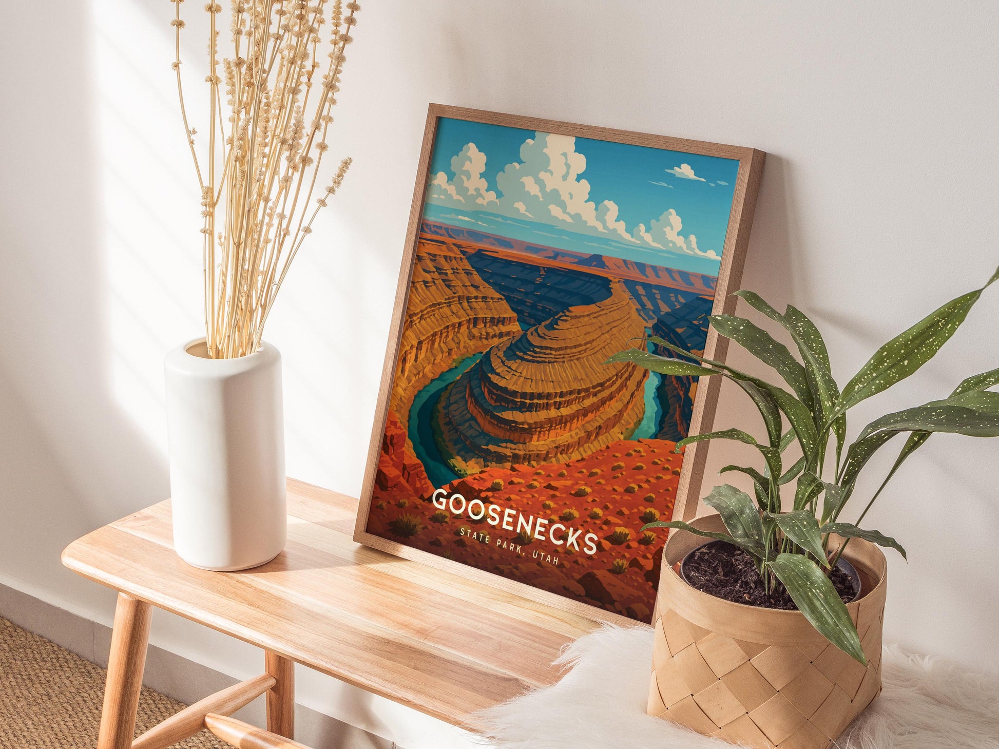 Goosenecks State Park Poster | Utah Desert Wall Art | Framed or Unframed