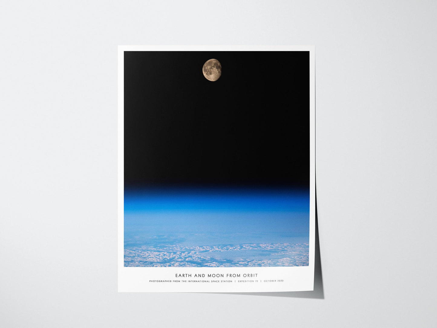 Earth and Moon Orbit NASA ISS Expedition Space Art Print