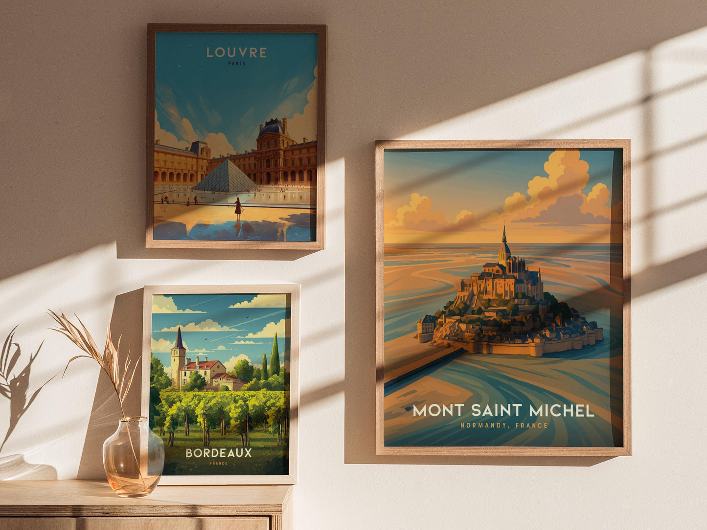 Mont Saint Michel Normandy France Framed Travel Print Wall Art